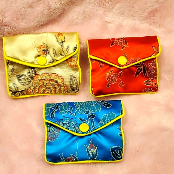 Handbags - Bundle of 3 Japanese Chinese bags blue gold red NWNT